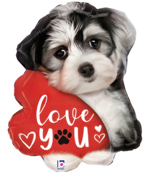 XL Folienballon Figur - Hund, love you - 74cm